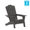Flash Furniture Gray Adirondack Patio Chairs with Cupholder, 2PK 2-LE-HMP-1044-10-GY-GG - alternate 2